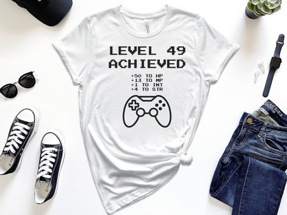 Leveled Up Custom Gamer Themed Birthday Shirt