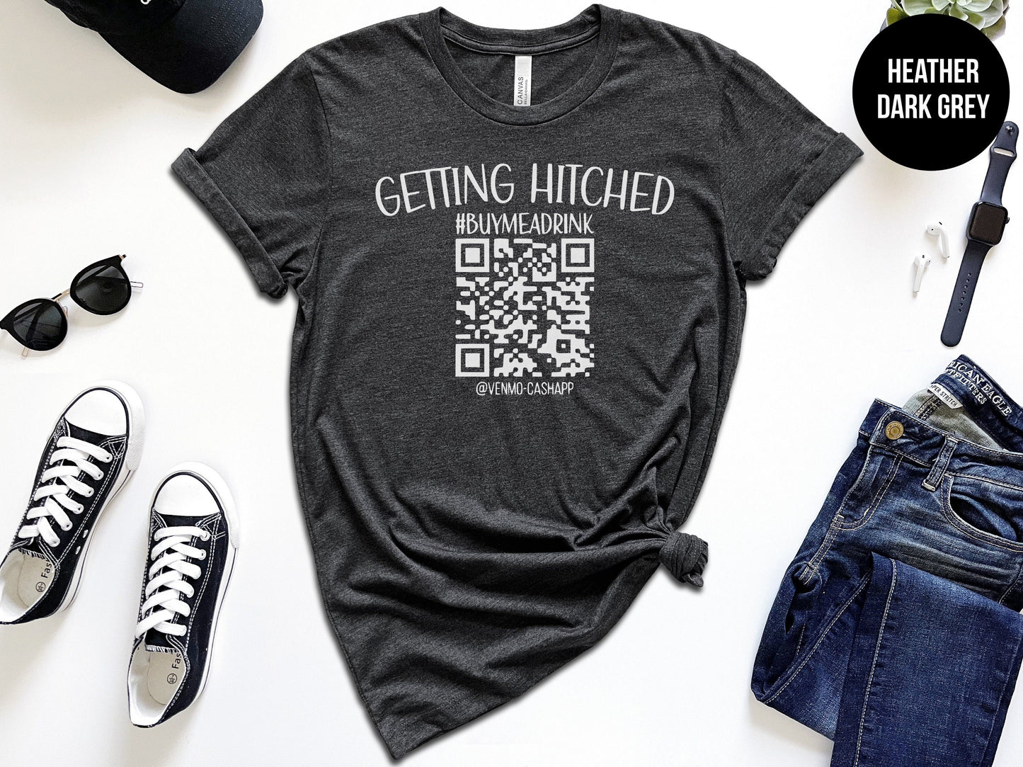 Getting Hitched Custom QR Code Shirt