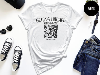 Getting Hitched Custom QR Code Shirt