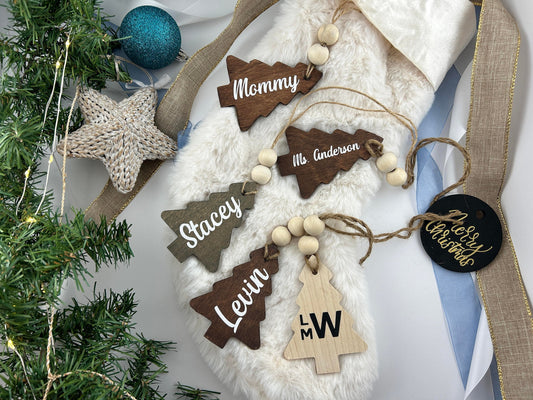 Personalized Christmas Tree Stocking Tags