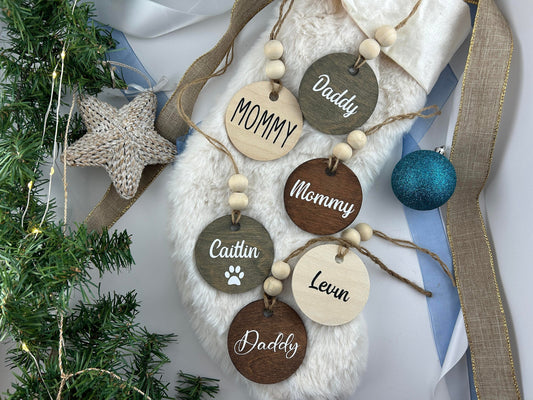 Personalized Round Stocking Tags