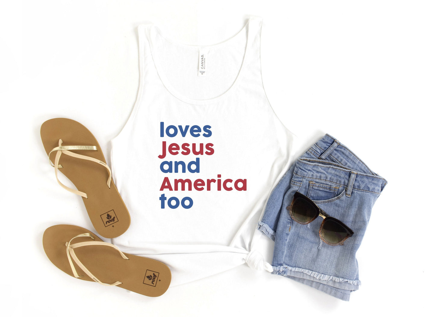 Loves Jesus And America Too Tank Top